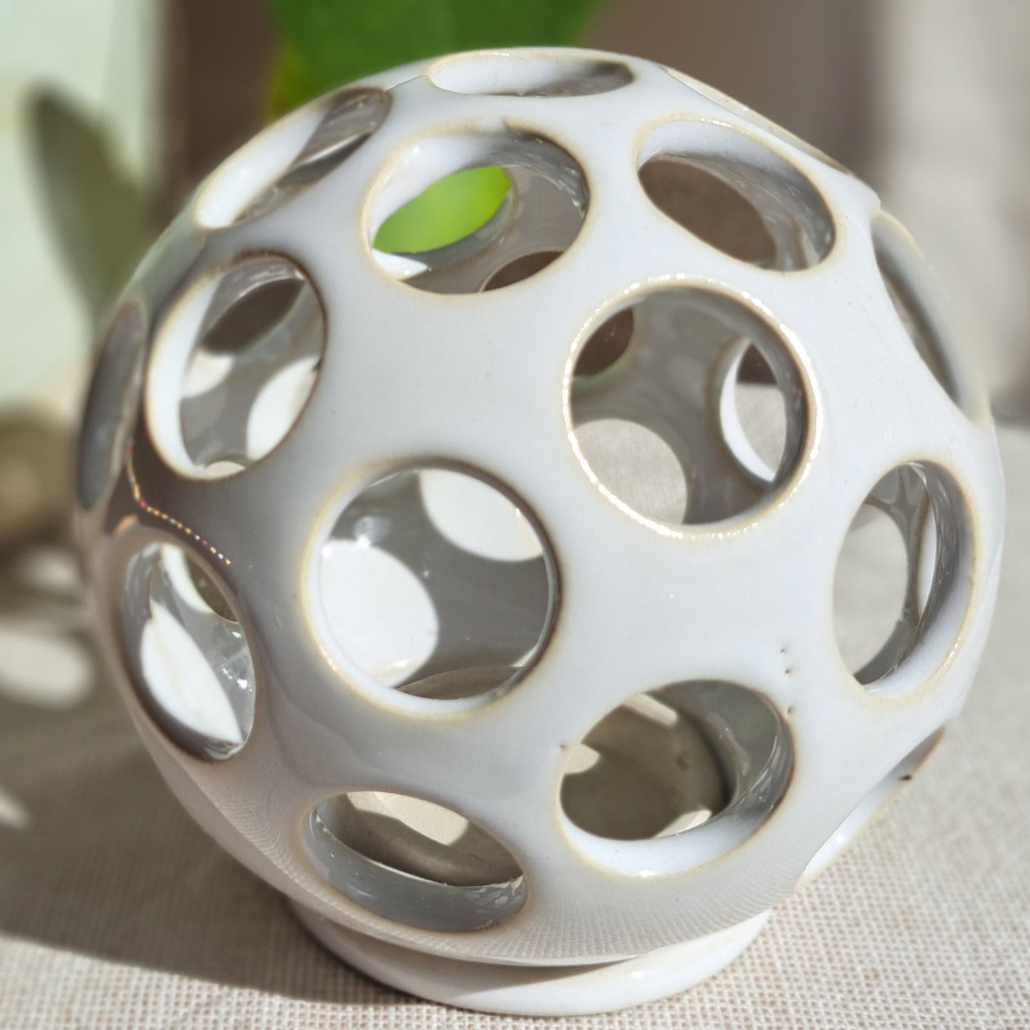 Photophore Blanc motif gros ronds
