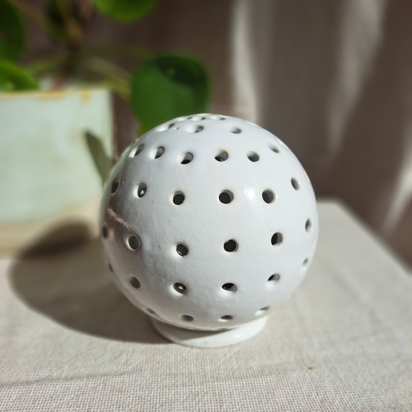 Photophore Blanc Petit ronds