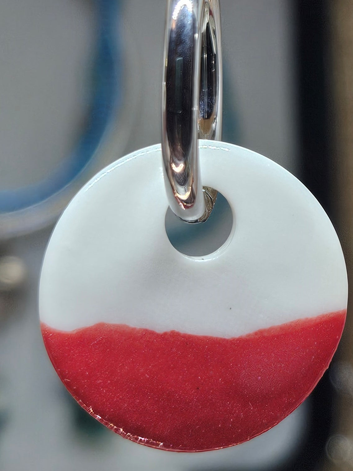 Créoles - Pastilles en porcelaine colorées rouges