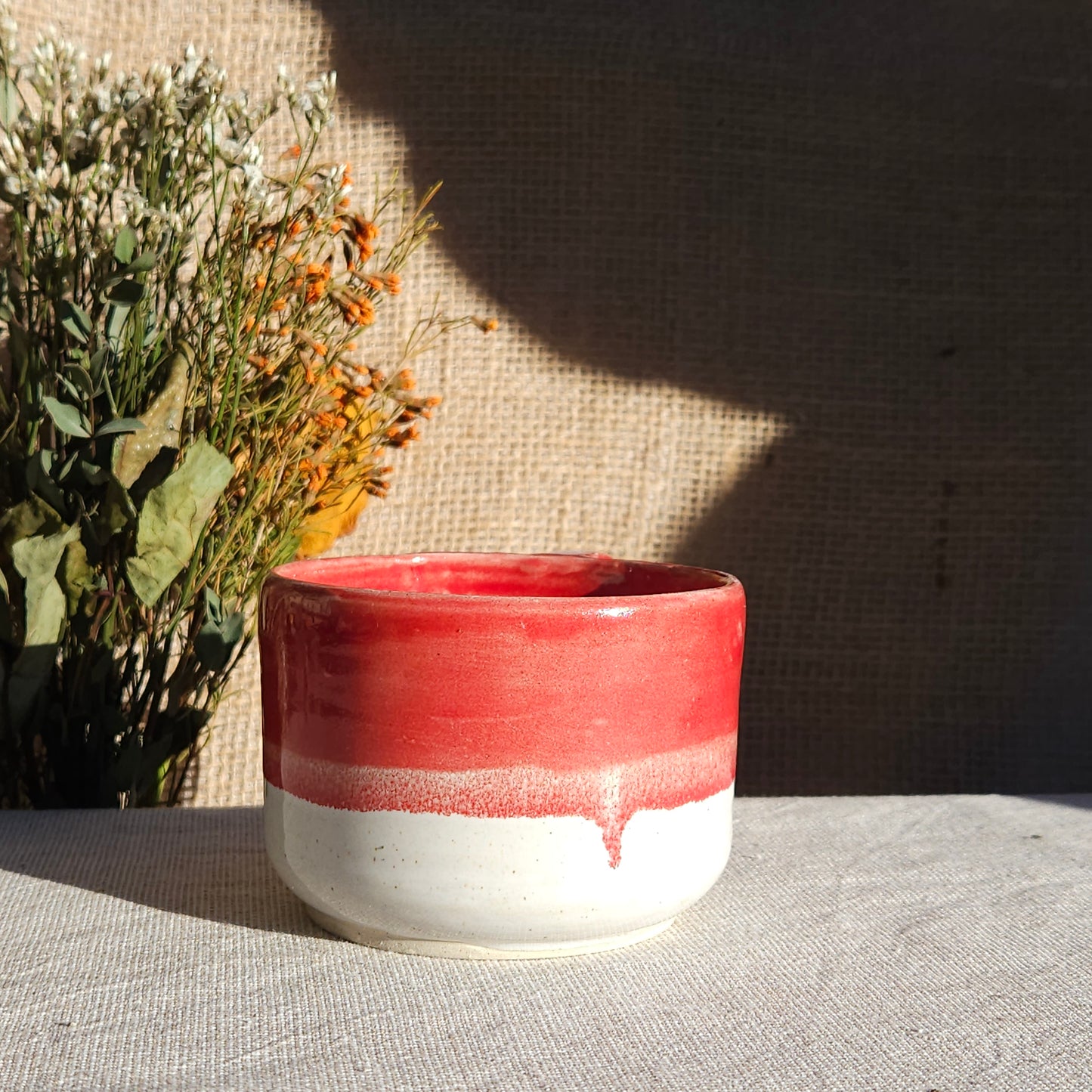 Mug Coloré en grès blanc Rouge Brillant