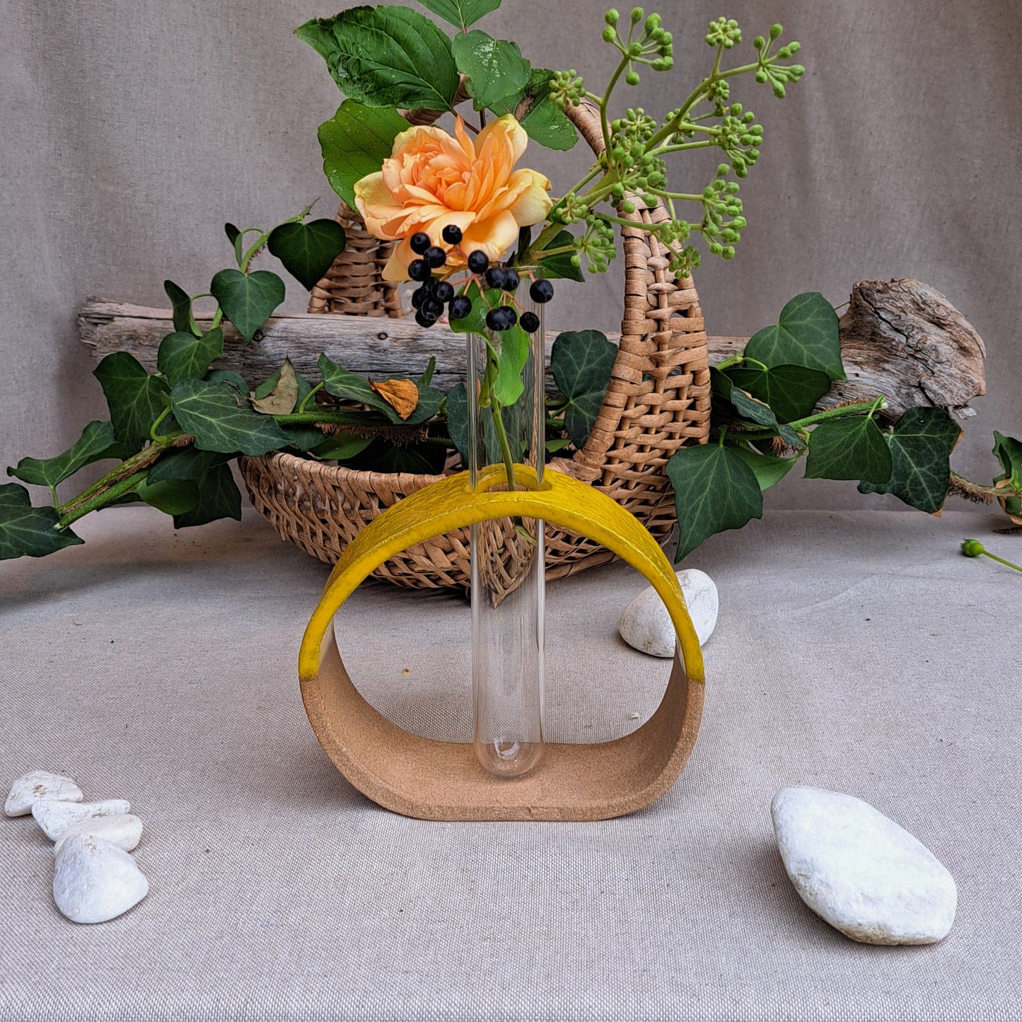 Vase Soliflore Terre et Verre