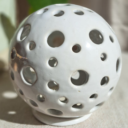 Photophore Blanc motif Ronds