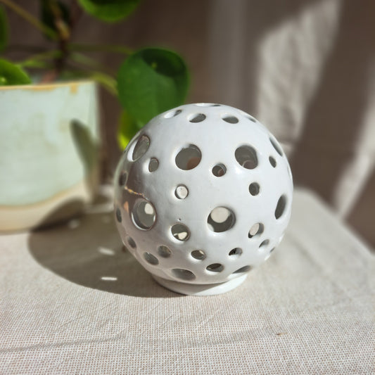 Photophore Blanc motif Ronds