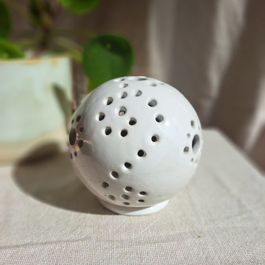 Photophore Blanc motif arabesque
