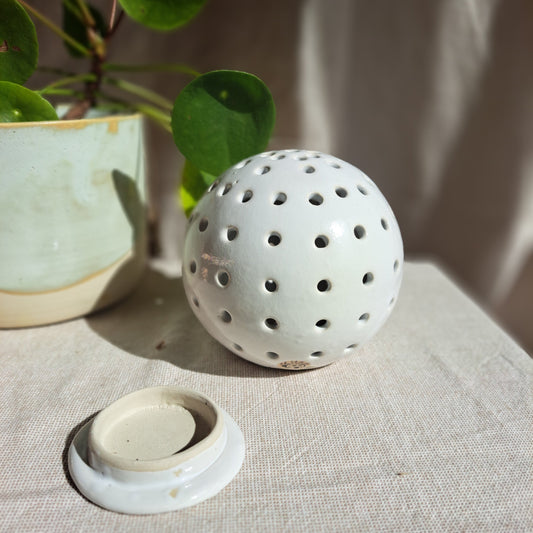 Photophore Blanc Petit ronds