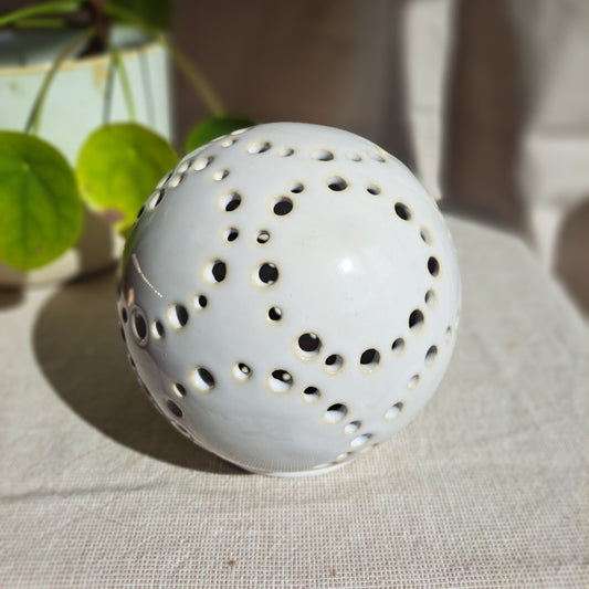 Photophore Blanc motif ronds
