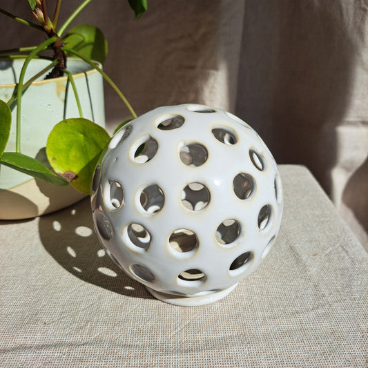 Photophore Blanc motif ronds