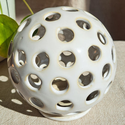 Photophore Blanc motif ronds