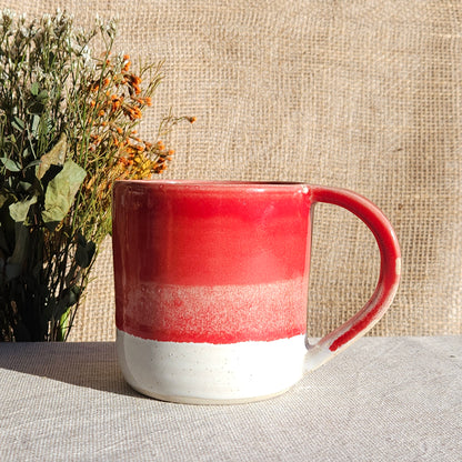 Mug Coloré en grès blanc Rouge Brillant