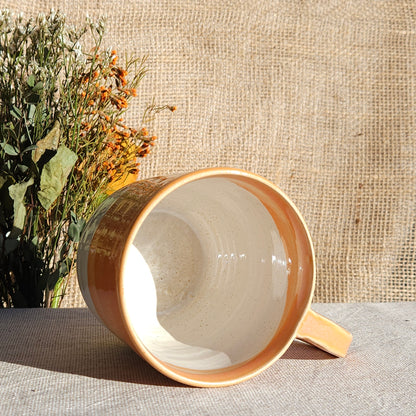 Mug Coloré en grès blanc Orange