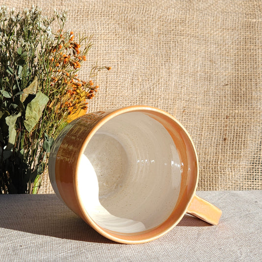 Mug Coloré en grès blanc Orange