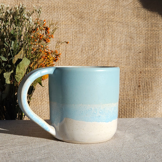 Mug Coloré en grès blanc Bleu Satiné