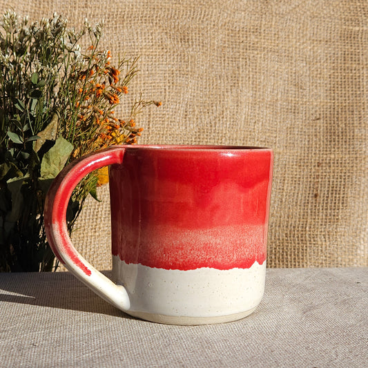 Mug Coloré en grès blanc Rouge Brillant