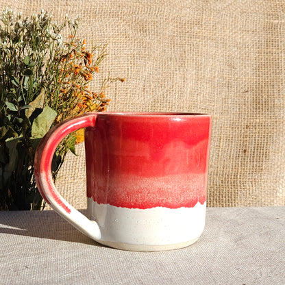 Mug Coloré en grès blanc Rouge Brillant