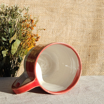Mug Coloré en grès blanc Rouge Brillant
