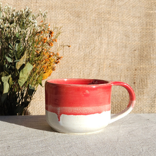 Mug Coloré en grès blanc Rouge Brillant