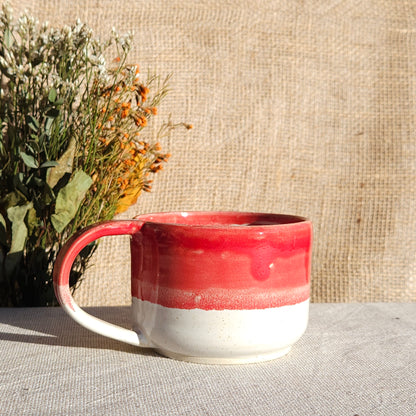 Mug Coloré en grès blanc Rouge Brillant