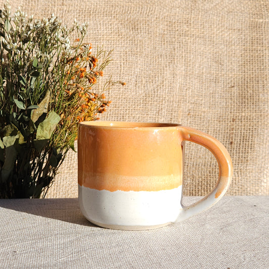 Mug Coloré en grès blanc Orange