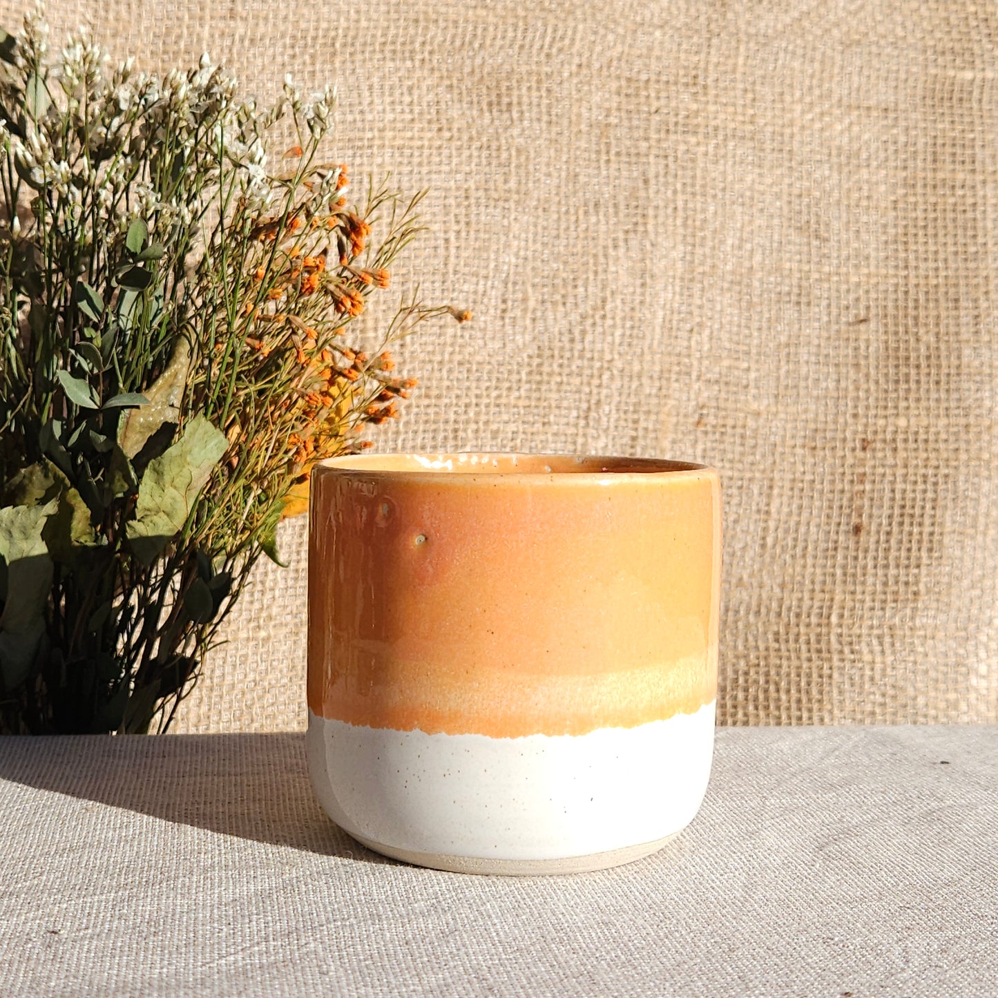 Mug Coloré en grès blanc Orange