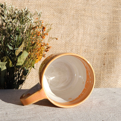 Mug Coloré en grès blanc Orange