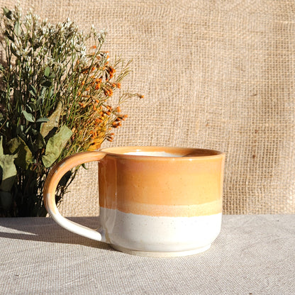 Mug Coloré en grès blanc Orange