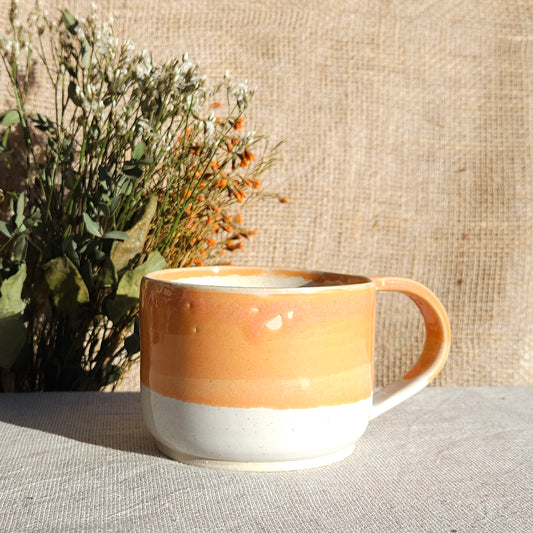 Mug Coloré en grès blanc Orange