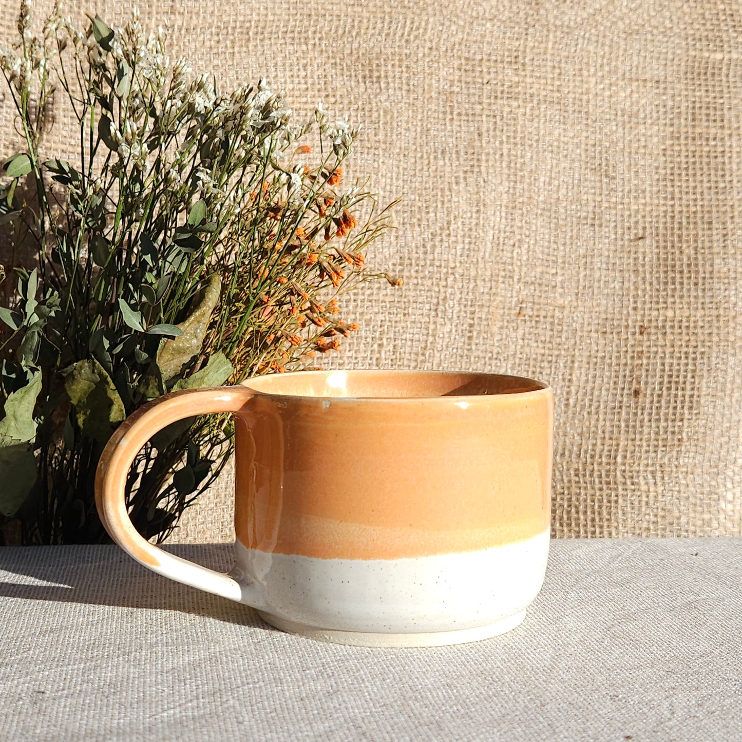Mug Coloré en grès blanc Orange