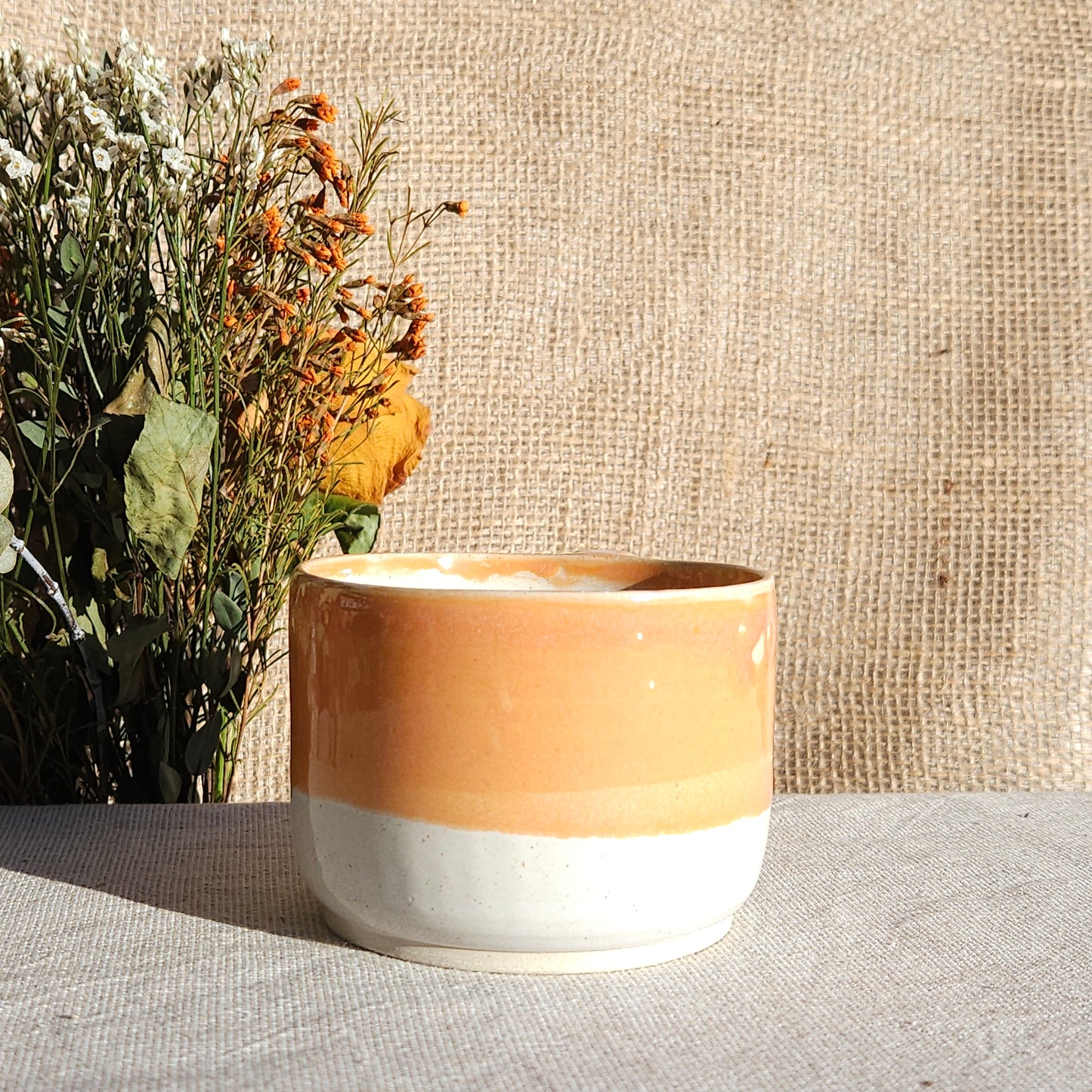 Mug Coloré en grès blanc Orange