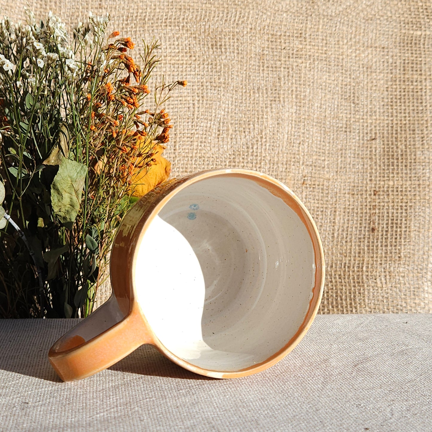 Mug Coloré en grès blanc Orange