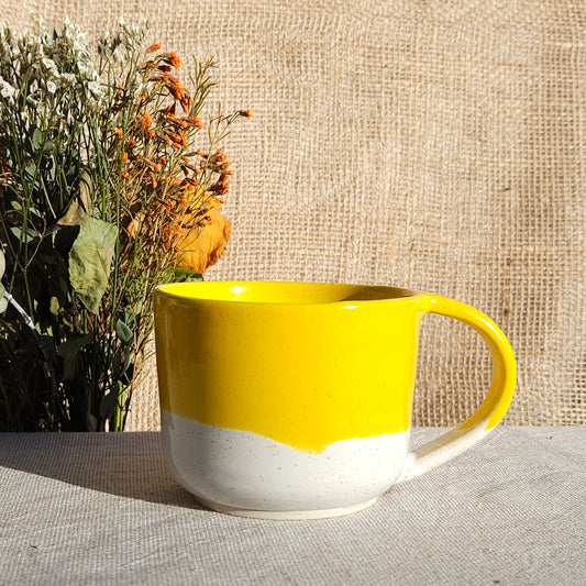 Mug Coloré en grès blanc Jaune