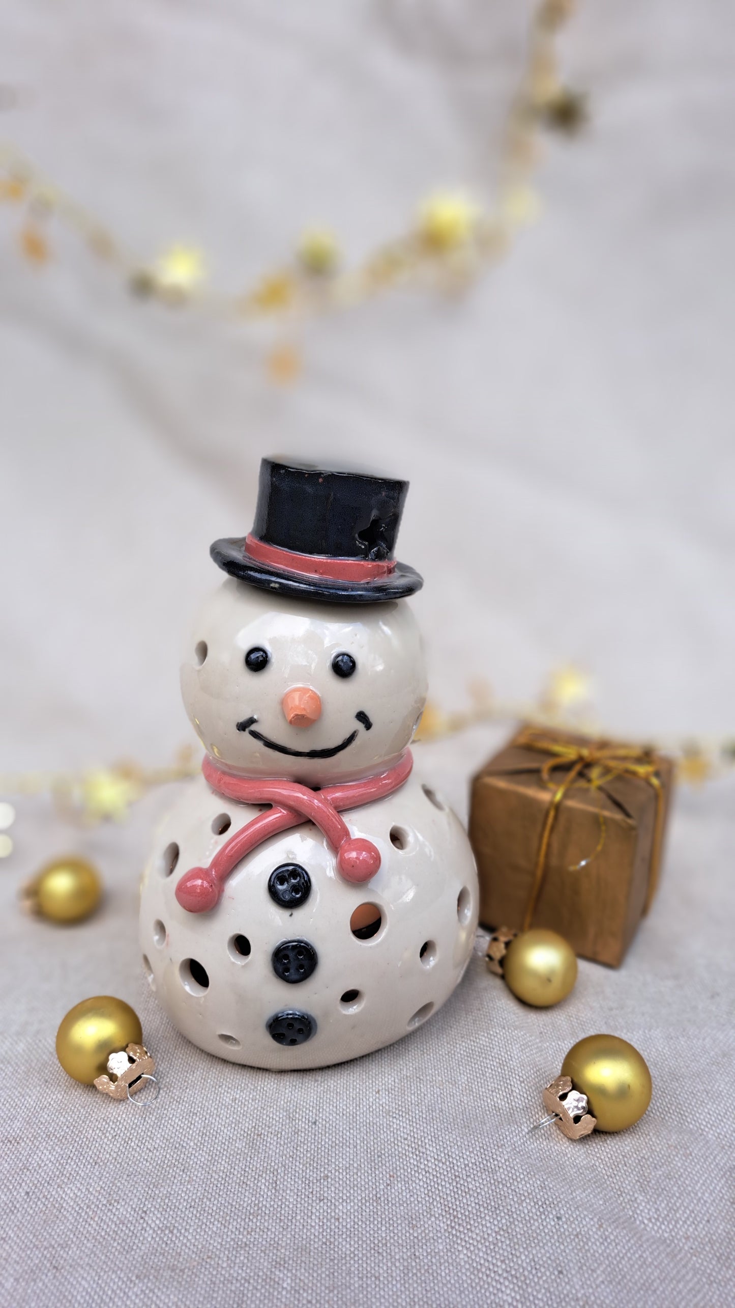 Bonhomme de neige photophore