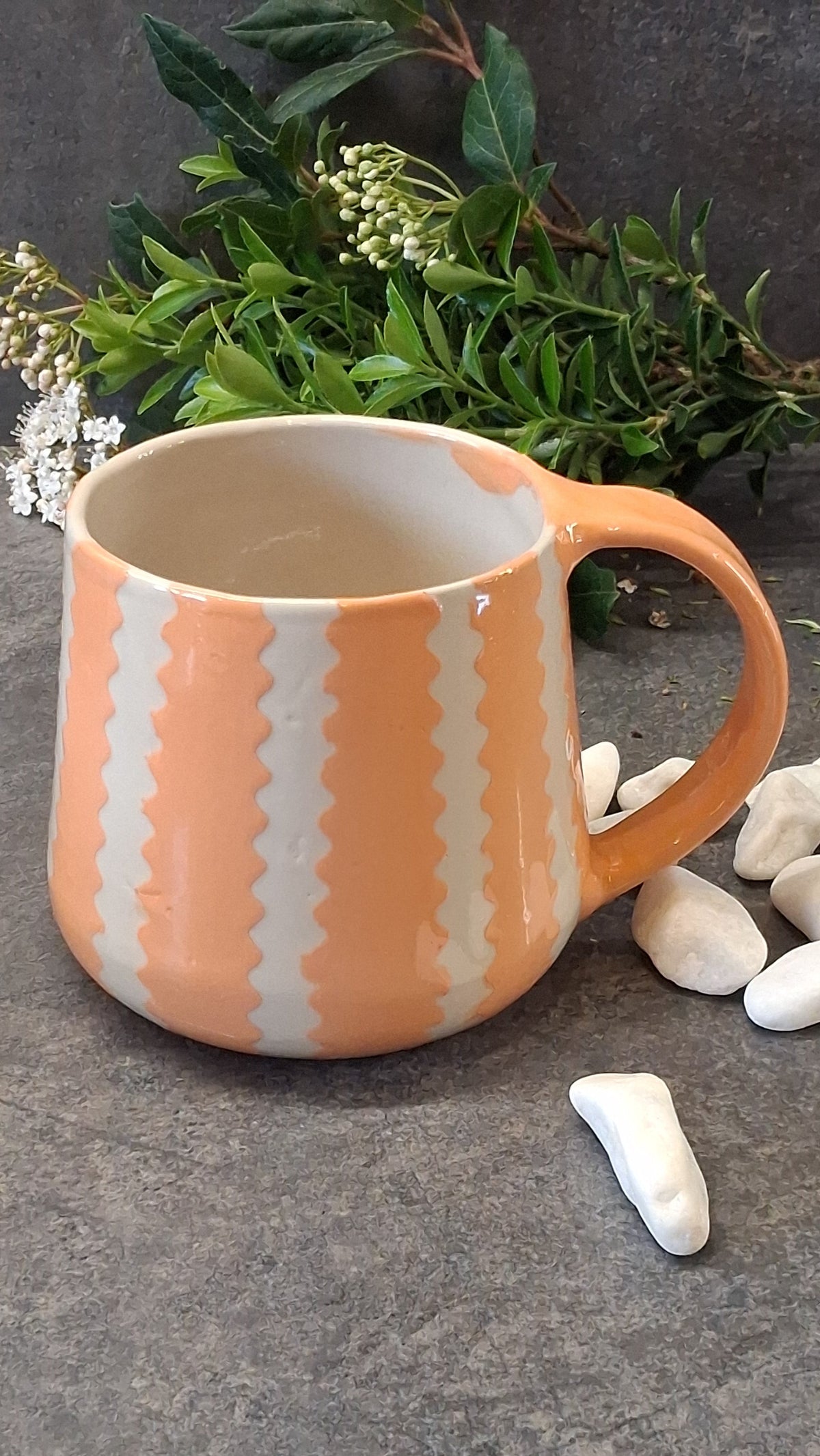 Mug XXL rayé orange