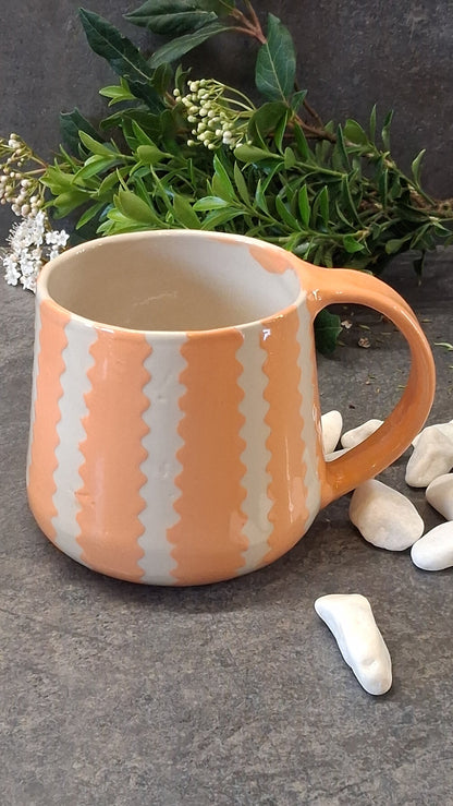 Mug XXL rayé orange