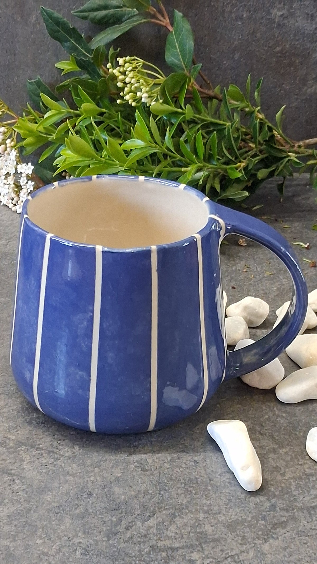 Mug XXL rayé violet bleu