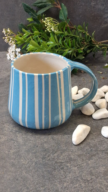 Mug XXL Rayé turquoise