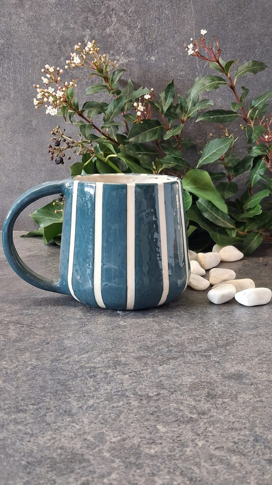 Mug XXL Quadrillé rayé vert Emeraude