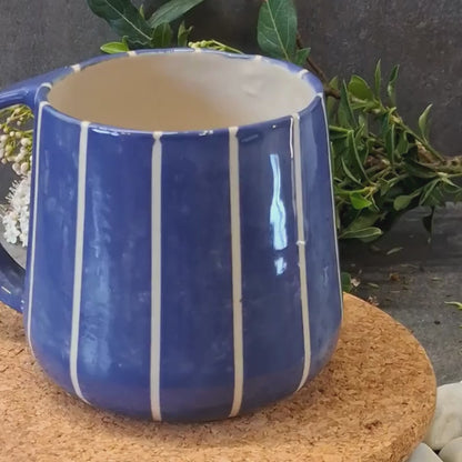 Mug XXL rayé violet bleu