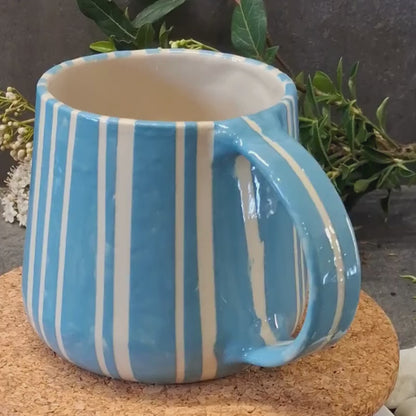 Mug XXL Rayé turquoise