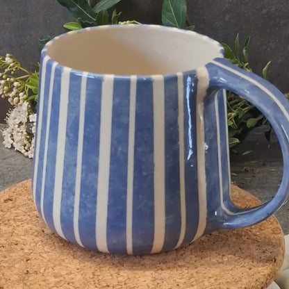 Mug XXL Rayé Mauve