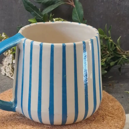 Mug XXL Pisse Mémère XXL Rayé turquoise